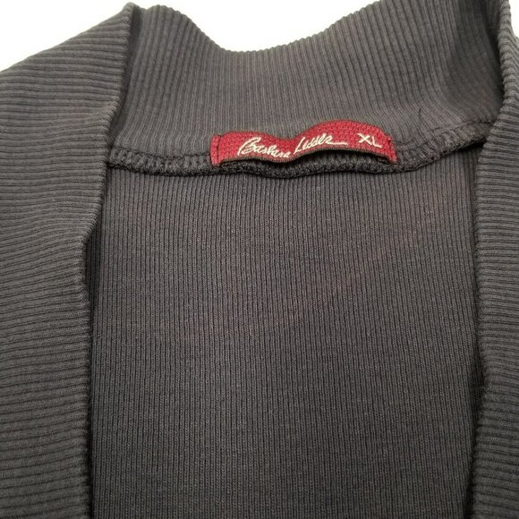 Barbara Lesser Long Cardigan sweater gray hook eye closure pockets kimono XL‎ - Picture 11 of 13